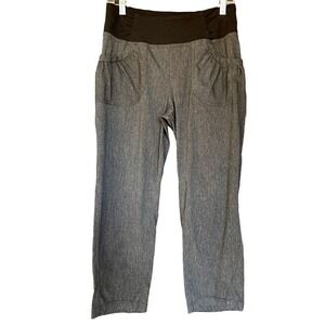 Prana Womens Medium Grey Straight Leg Pants With Elastic Waist & Pockets